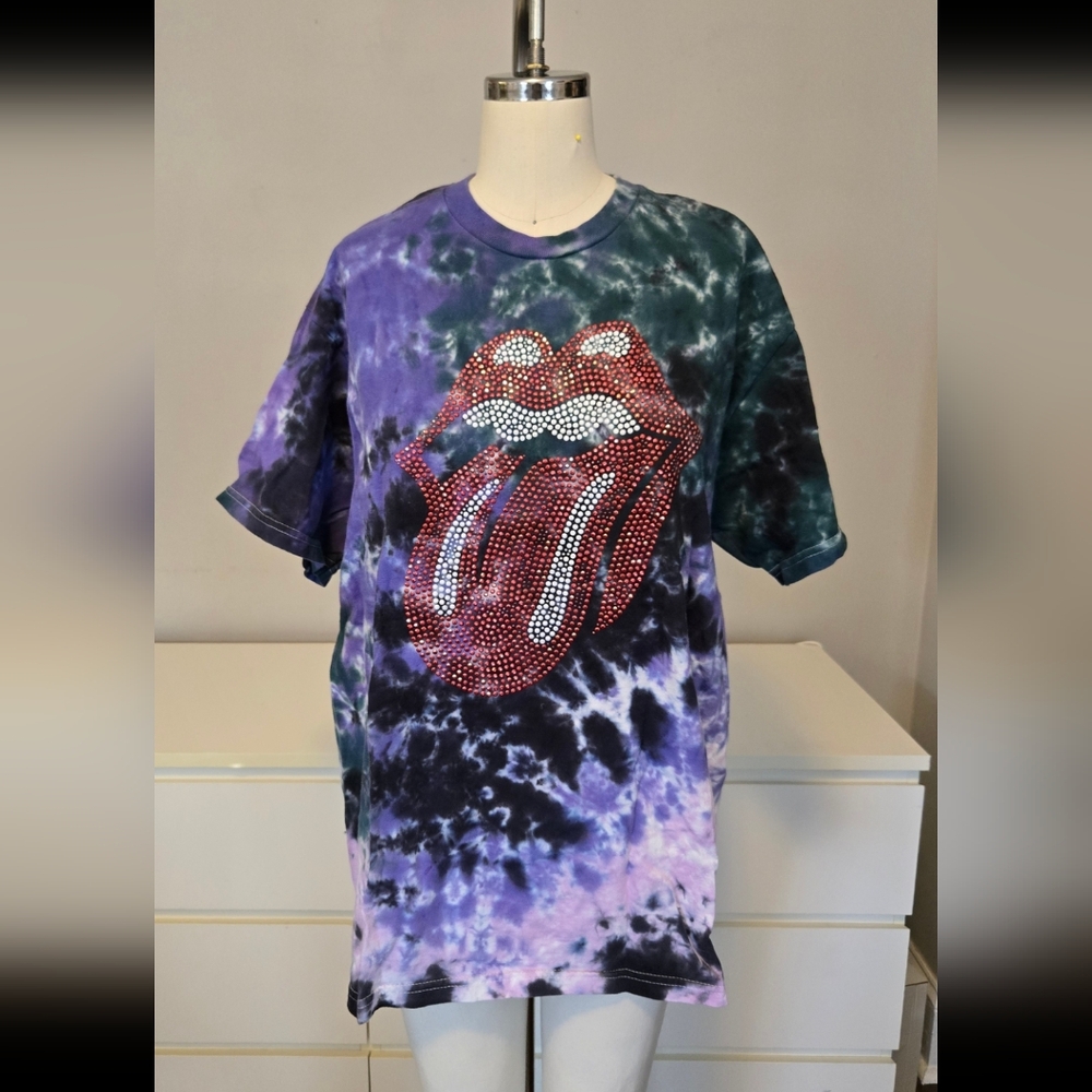 Tie Dye Rolling Stones tee